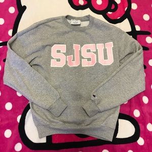 CHAMPION SJSU GREY AND PINK CREW NECK 💗✨